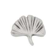 Pasante Ginkgo 9x8 mm para cordones 5 mm - Plateado antiguo x1