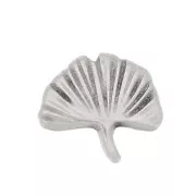 Pasante Ginkgo 9x8 mm para cordones 5 mm - Plateado antiguo x1