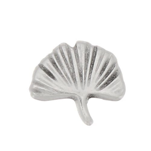 Pasante Ginkgo 9x8 mm para cordones 5 mm - Plateado antiguo x1