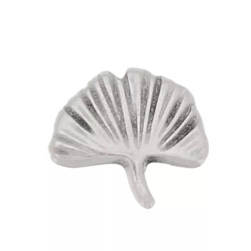 Pasante Ginkgo 9x8 mm para cordones 5 mm - Plateado antiguo x1
