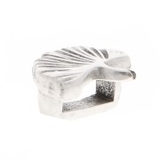 Pasante Ginkgo 9x8 mm para cordones 5 mm - Plateado antiguo x1