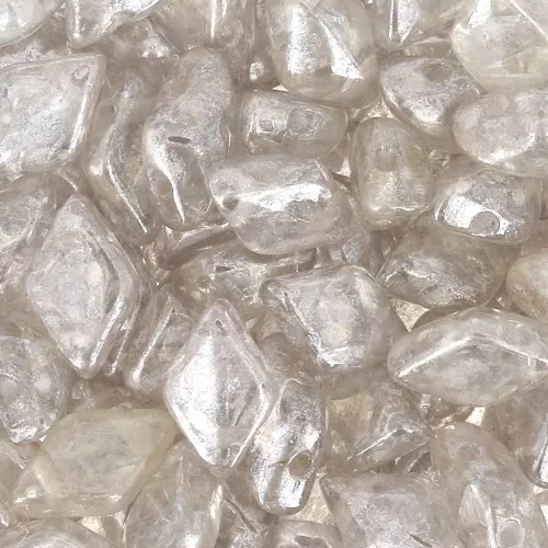 Cuentas de vidrio Gemduo 2 agujeros 8x5 mm - Crystal Gleam White Glaze x10g