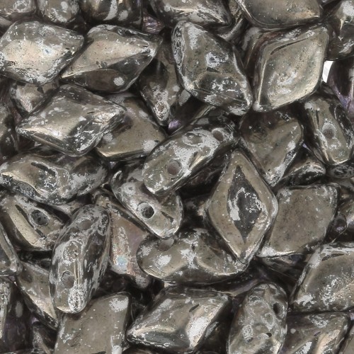 Cuentas de cristal Gemduo 2 agujeros 8x5 mm Crystal Gleam Copper Glaze x10g