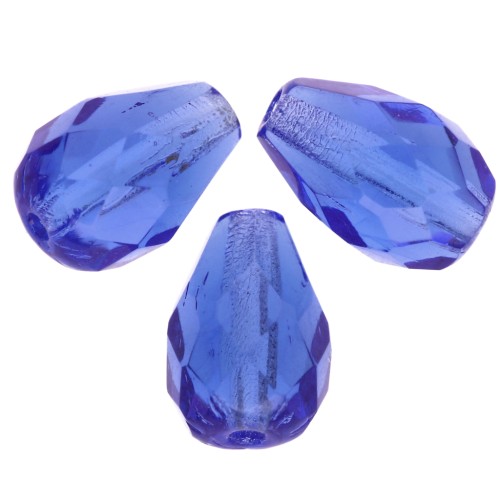 Peras facetadas 10x7 mm Sapphire x20