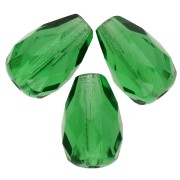 Cuentas en forma de pera facetadas de 10 x 7 mm - Verde x20