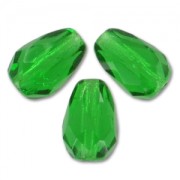 Peras facetadas 10x7 mm Green x20