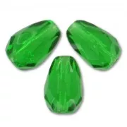 Peras facetadas 10x7 mm Green x20