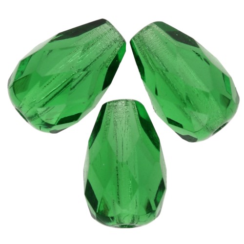 Peras facetadas 10x7 mm Green x20