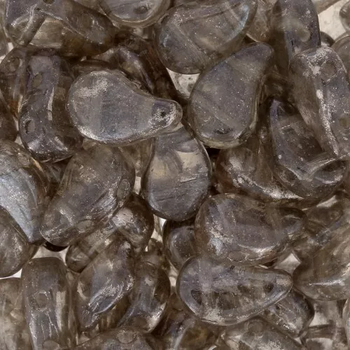 Cuentas de cristal Paisley 2 agujeros 9x5.5 mm Crystal Gleam White Glaze x10g