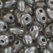 Twin beads 2.5x5 mm Dark Grey Pearl x20g|raw }}