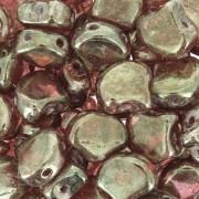 Cuentas de cristal Ginko Duo 2 agujeros 7.5x7.5 mm Crystal Gleam Red Glaze x10g|raw }}