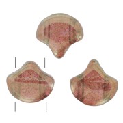 Cuentas de cristal Ginko Duo 2 agujeros 7.5x7.5 mm Crystal Gleam Red Glaze x10g