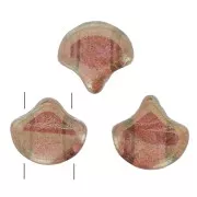 Cuentas de cristal Ginko Duo 2 agujeros 7.5x7.5 mm Crystal Gleam Red Glaze x10g
