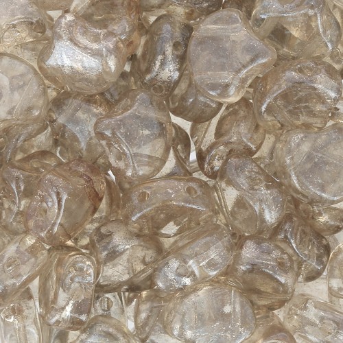 Cuentas de cristal Ginko Duo 2 agujeros 7.5x7.5 mm Crystal Gleam Orange Glaze x10g