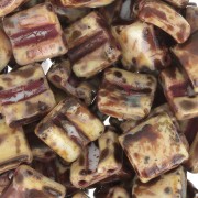 Cuentas de cristal Fixer 2 agujeros 8x8 mm Opaque White Dark Travertin x10g|raw }}