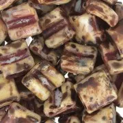 Cuentas de cristal Fixer 2 agujeros 8x8 mm Opaque White Dark Travertin x10g