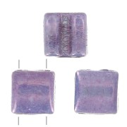Cuentas de cristal Fixer 2 agujeros 8x8 mm Opaque Luster Amethyst x10g