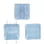 Cuentas de cristal Fixer 2 agujeros 8x8 mm Opaque Blue Ceramic Look x10g