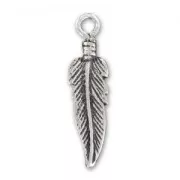 Dije pluma 22 mm de Plata 925 x1