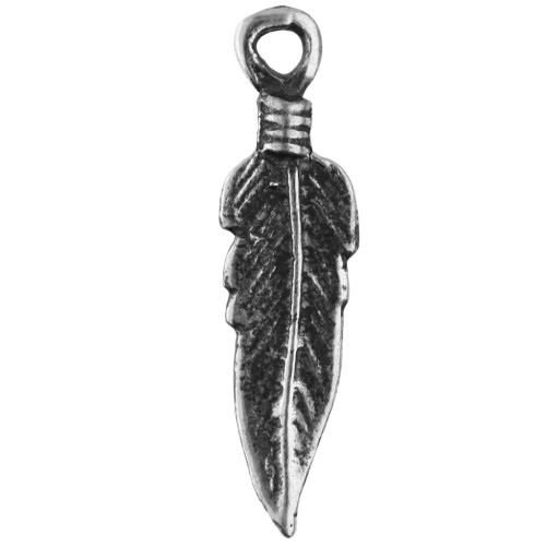 Dije pluma 22 mm de Plata 925 x1