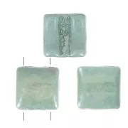 Cuentas de cristal Fixer 2 agujeros 8x8 mm Opaque Green Ceramic Look x10g