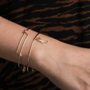 Pulsera de diamantes tamaño ajustable 75 - 85 mm - Gold filled x1