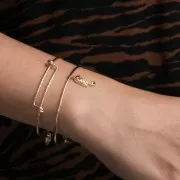 Pulsera lisa ajustable de 75 a 85 mm - Gold filled x1
