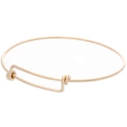 Pulsera lisa ajustable de 65 a 75 mm - Gold filled x1