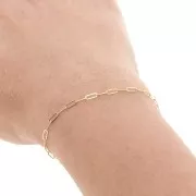 Cadena rectangular de oro de 2mm x50cm