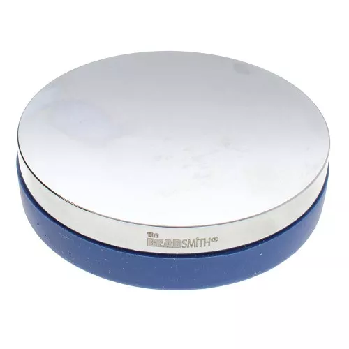 Taco de roscar redondo de 7,6 cm - Taco de acero plano con base de silicona x1