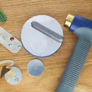 Taco de roscar redondo de 7,6 cm - Taco de acero plano con base de silicona x1