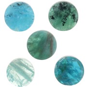 Cabochon plat rond - palet - 6 mm gemstone - Apatite x1