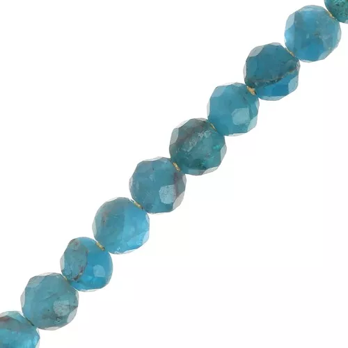 Cuentas redondas facetadas 3 mm piedra gema - Apatite x25