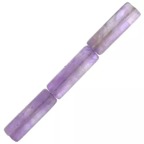 Cuentas de tubo de piedra preciosa 15x5 mm - Amatista x5