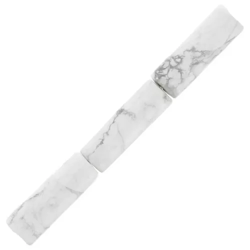 Cuentas de tubo de piedra preciosa 15x5 mm - Howlita x5