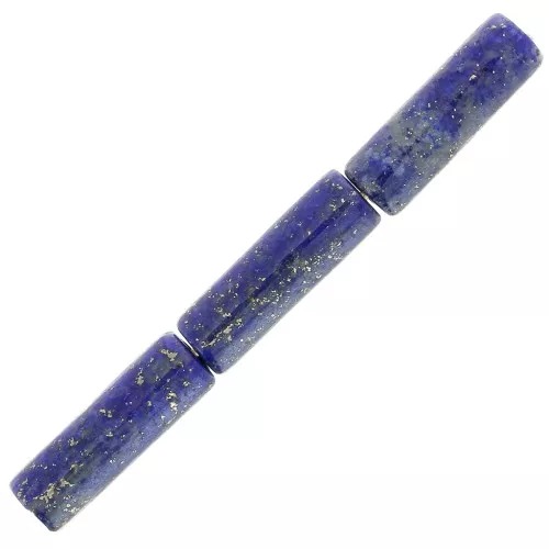 Cuentas de tubo de piedra preciosa 15x5 mm - Lapislázuli x5