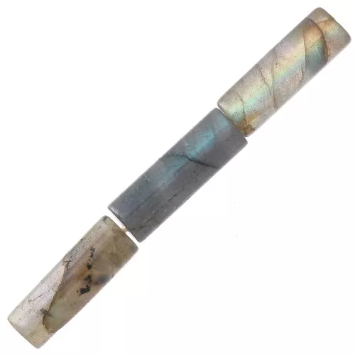Cuentas tubos de piedra gema 15x5 mm - Labradorite x5