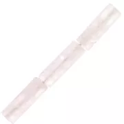 Cuentas de tubo de piedra preciosa 15x5 mm - Cuarzo rosa x5