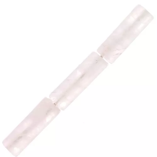 Cuentas de tubo de piedra preciosa 15x5 mm - Cuarzo rosa x5