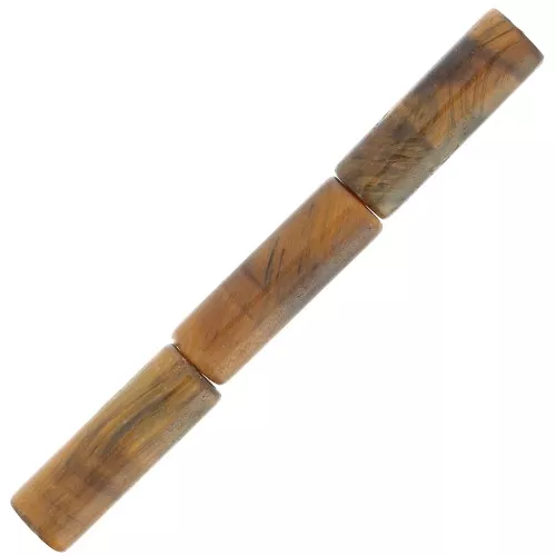 Cuentas de tubo de piedras preciosas 15x5 mm - Ojo de tigre x5