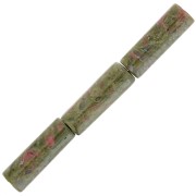 Cuentas tubos de piedra gema 15x5 mm - Unakite x5|raw }}