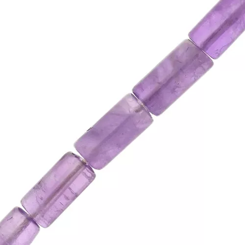 Cuentas tubos de piedra gema 10x5 mm - Amethyste x5