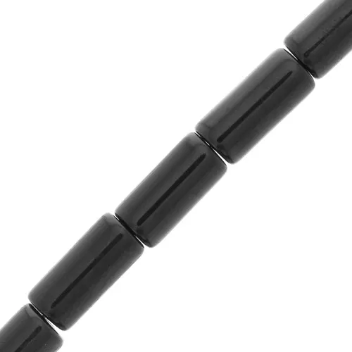Cuentas tubos de piedra gema 10x5 mm - Onyx noir x5