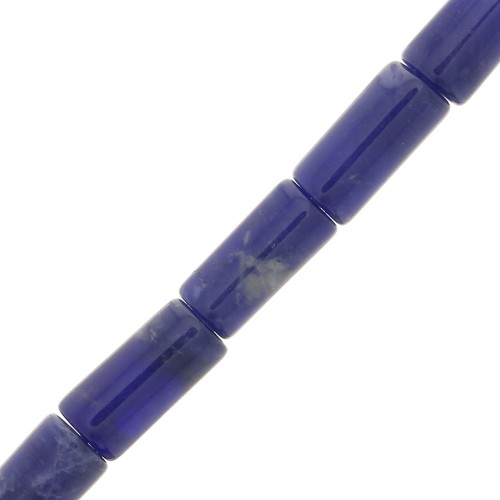 Cuentas tubos de piedra gema 10x5 mm - Sodalite x5