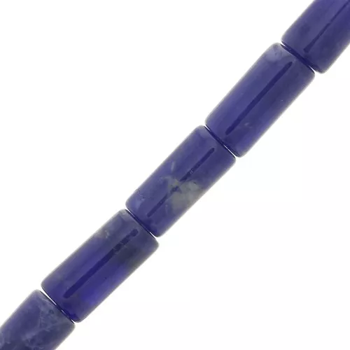 Cuentas tubos de piedra gema 10x5 mm - Sodalite x5