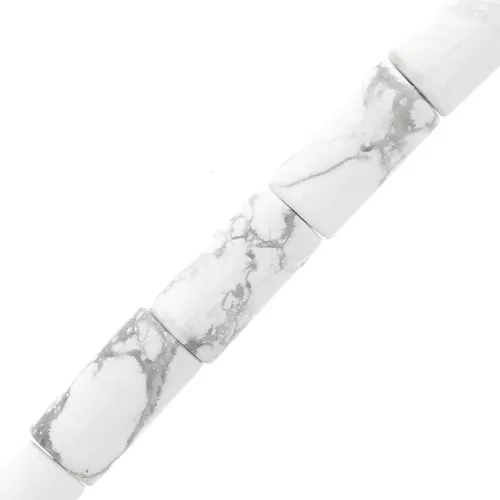 Cuentas tubos de piedra gema 10x5 mm - Howlite x5