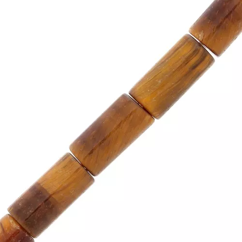 Cuentas tubos de piedra gema 10x5 mm - Oeil de tigre x5