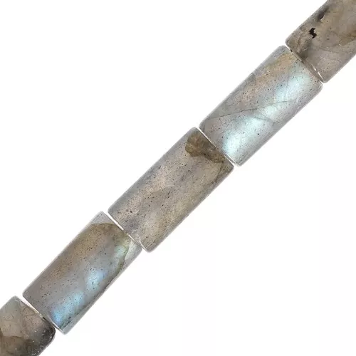 Cuentas tubos de piedra gema 10x5 mm - Labradorite x5