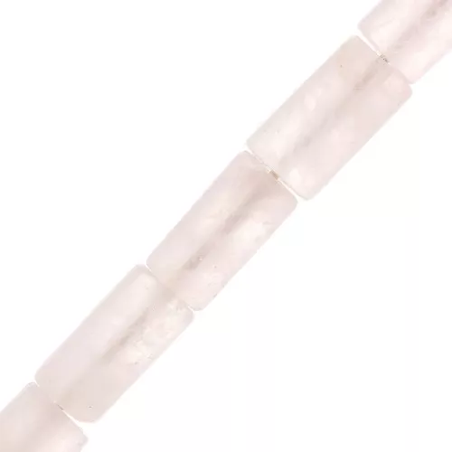Cuentas tubos de piedra gema 10x5 mm - Quartz rose x5