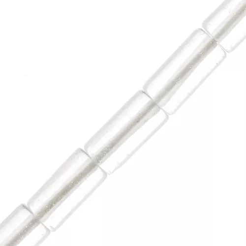 Cuentas tubos de piedra gema 10x5 mm - Cristal de roche x5